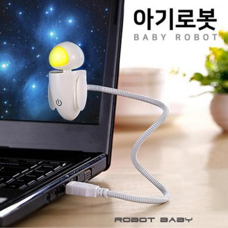 디바이스마트,LED/LCD > LED 인테리어조명 > 장식용 LED,그린맥스,USB형 LED 터치 라이트 로봇 조명 공부방등 노트북등,USB타입 아기로봇 램프