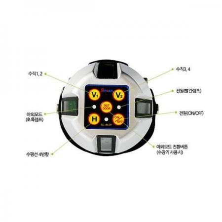 디바이스마트,계측기/측정공구 > 측정용 공구/장비 > 수평계/경사계/각도기,신콘,전자식 다방향 멀티 라인 레이저 SL-443P,전자센서 방식 / 수직4+ 수평4 + 천장교차점 + 바닥점 / 10mW 일본 SANYO 다이오드 / 2배 밝기 / 자동보정범위 ±4º / 사이즈 110x190mm