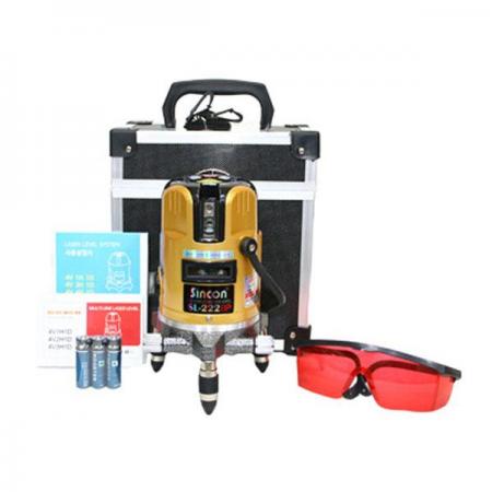 디바이스마트,계측기/측정공구 > 측정용 공구/장비 > 수평계/경사계/각도기,신콘,멀티 라인 레이저 레벨기 SL-222BP,마그네틱 댐핑 방식 / 수직4(천장교차선) + 수평1 + 포인트2 + 바닥포인트 / 1mW 이하 / 작업범위 20M / 정밀도 ±1mm/5m / 사이즈 110x200mm