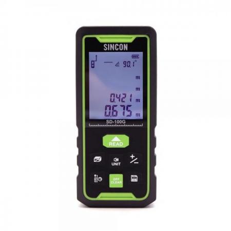 디바이스마트,계측기/측정공구 > 측정용 공구/장비 > 거리측정기,신콘,그린 포인트 레이저 거리 측정기 SD-100G,측정범위 : 0.05-100M / 작동 온도 : 0-40℃ / 배터리 : 1.5V AAA배터리 x 3EA / 배터리 수명 : 단일 측정 8,000회 / 각도 ±90º