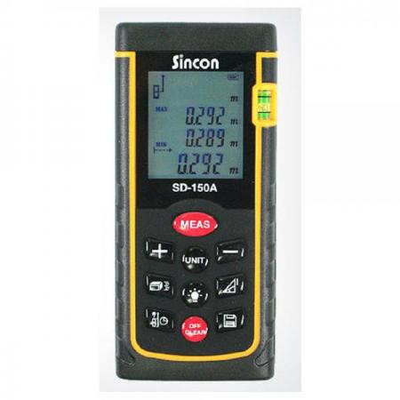 디바이스마트,계측기/측정공구 > 측정용 공구/장비 > 거리측정기,신콘,디지털 레이저 거리 측정기 SD-150A,측정거리 : 150M / 정밀도 : ±2mm / 측정단위 : m, in, ft / 전원 : 1.5V AAA * 2EA / 수명 8,000회 / 사이즈 : 118*54*26.5mm