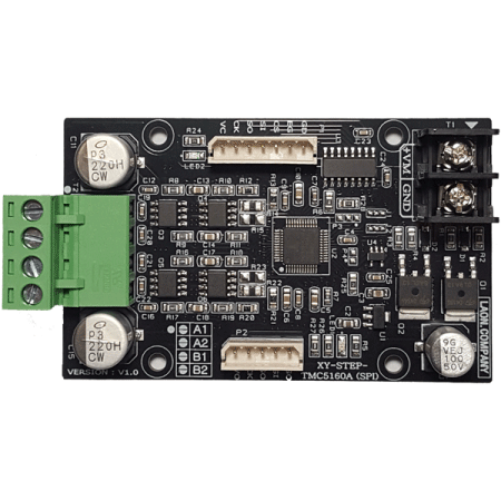 디바이스마트,기계/제어/로봇/모터 > 모터드라이버 > 스텝모터 드라이버 > 바이폴라 스텝모터 드라이버,라온컴퍼니,XY-STEP-TMC5160A(SPI) [스텔스 모션 드라이버],스탭모터(2상) / 모션컨트롤러+모터드라이버 통합형 / Noiseless(저속운전) / 10~29VDC (max 3.1A) / 256 분해능 / SPI통신 / XY-BOARD-IO24제어보드 완벽호환 / 소스코드제공