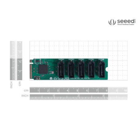디바이스마트,MCU보드/전자키트 > 인공지능/임베디드/산업용 > 인공지능/머신러닝 > 인공지능 확장보드/액세서리,Seeedstudio,오딧세이 X86J4105 호환 M.2 B Key to SATA 3.0 컨버터 (JMB585칩 내장) [103990543],6G SATA 포트 5개, M.2 B키 / PCIe Gen3.0x2, 6Gbps / JMB585 코어 칩