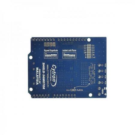 디바이스마트,MCU보드/전자키트 > 버튼/스위치/제어/RTC > 모터/모터컨트롤,Cytron,1.2Amp 7V-30V DC Motor Driver Shield for Arduino (2 Channels) [SHIELD-3AMOTOR],아두이노 호환 가능 쉴드 / brushed DC motor 2개 양방향 제어 / 모터전압 7V~30V / 최대 전류 3A(피크), 1.2A(연속) / 3.3V 및 5V logic level 입력 가능 / 주의: 극성 보호 기능 없음