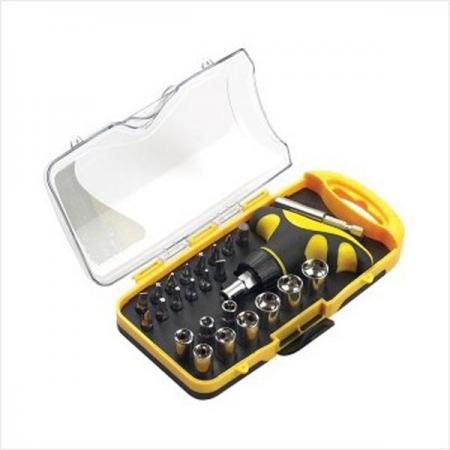 디바이스마트,수공구/전자공구/전동공구 > 작업공구 > 드라이버류 > 라쳇드라이버,JAYA,라쳇 드라이버 세트 JDS-25R,12가지 정밀 드라이버 비트와 라쳇기능이 있는 손잡이로 편리하게 사용가능한 드라이버 세트입니다.