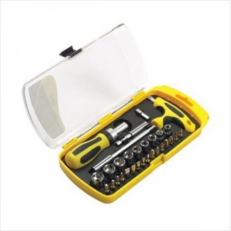 디바이스마트,수공구/전자공구/전동공구 > 작업공구 > 드라이버류 > 라쳇드라이버,JAYA,라쳇 드라이버 세트 JDS-29R,16가지 정밀 드라이버 비트와 라쳇기능이 있는 손잡이로 편리하게 사용가능한 드라이버 세트입니다.