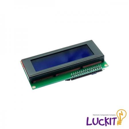 디바이스마트,MCU보드/전자키트 > 디스플레이 > LCD/OLED,럭킷,5V 2004 I2C LCD 모듈 (흰색,파랑),20X4 DOTS LCD로 글자 및 이모티콘 출력이 가능한 캐릭터 LCD / I2C모듈이 결합된 LCD로 파란색(BLUE) 바탕에 흰색(WHITE) 글씨