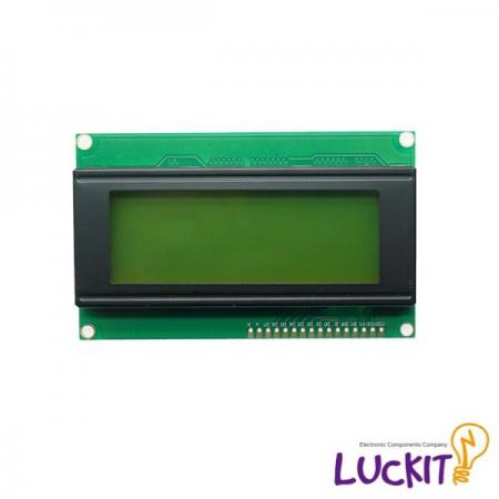 디바이스마트,MCU보드/전자키트 > 디스플레이 > LCD/OLED,럭킷,5V 2004 LCD 모듈 (검정,노랑),20X4 DOTS LCD로 글자 및 이모티콘 출력이 가능한 캐릭터 LCD / 노란색(YELLOW) 바탕에 검정(BLACK) 글씨 / 핀헤더 미납땜 제품