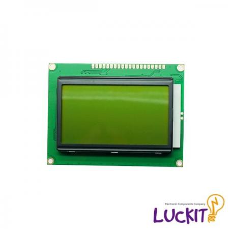 디바이스마트,MCU보드/전자키트 > 디스플레이 > LCD/OLED,럭킷,5V 12864 LCD 모듈 (검정,노랑),128X64 DOTS LCD로 글자 및 이모티콘 출력이 가능한 캐릭터 LCD / 노란색(YELLOW) 바탕에 검정(BLACK) 글씨 / 핀헤더 미납땜 제품