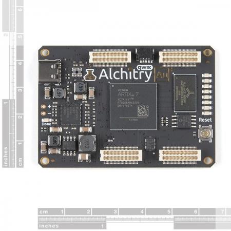 디바이스마트,MCU보드/전자키트 > 프로세서/개발보드 > FPGA,SparkFun,Alchitry Au+ FPGA Development Board (Xilinx Artix 7) [DEV-17514],100k 이상의 로직 셀과 256MB의 DDR3 RAM을 갖춘 Xilinx Artix 7 XC7A100T FPGA / 102개의 3.3V IO핀/ 아날로그 입력 9개 / 범용 LED 8개 / Qwiic 커넥터