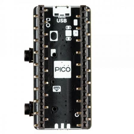 디바이스마트,오픈소스/코딩교육 > 파이썬/IoT 개발 보드 > RP2040/RP2350,Pimoroni,Pico Audio Pack (Line-Out and Headphone Amp) [PIM544],라즈베리파이 Pico 호환 오디오 / PCM5100A 스테레오 DAC / PAM8908JER 스테레오 헤드폰 앰프 / 3.5mm 잭 커넥터 / 53mm x 29mm x 11mm / C, C++ 프로그래밍 가능
