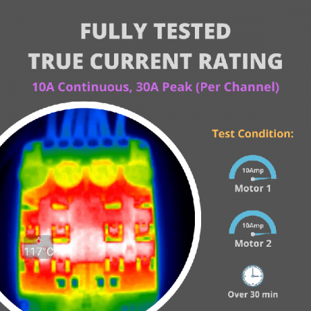 디바이스마트,MCU보드/전자키트 > 버튼/스위치/제어/RTC > 모터/모터컨트롤,Cytron,10Amp 7V-30V DC Motor Driver for R/C (2 Channels) [MDDRC10],brushed DC motor 2개 양방향 제어 / 모터 전압 7V~30V / RC용 / 플러그 앤 플레이 방식 / 코딩 불필요 / 과전류 및 온도 보호 기능 내장 / 역극성 보호 기능 없음