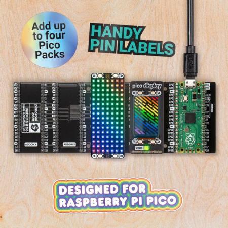 디바이스마트,오픈소스/코딩교육 > 파이썬/IoT 개발 보드 > RP2040/RP2350,Pimoroni,Pico Decker (Quad Expander) [PIM555],라즈베리파이 Pico 확장보드 / 보드 최대 4개 부착 가능 / 납땜 불필요 / 148mm x 52mm x 13mm