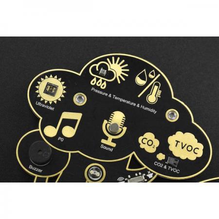 디바이스마트,오픈소스/코딩교육 > Micro:Bit > 마이크로비트 확장/변환보드,DFROBOT,마이크로비트 환경 과학 확장보드 V2.0 [MBT0034],과학, IoT 교육용 확장보드 / 환경 조건 측정 가능 / UV, 온도, 기압, 수질센서 등 내장 / IFTTT, ThingSpeak, EasyIoT 플랫폼 지원