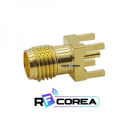 디바이스마트,커넥터/PCB > RF커넥터/케이블 > SMA 커넥터,알에프코리아,CON. SMA (F) 4R 13.5mm,일반 RF 용으로 가장 많이 사용되는 커넥터로 DC ~ 18GHz 용의 해당 주파수에서 사용됨, PCB 에 수직으로 결합되는 제품
