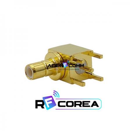 디바이스마트,커넥터/PCB > RF커넥터/케이블 > SMB 커넥터,알에프코리아,CON. SMB (F) Right Angle 4R PCB,최대 4GHz의 주파수로 작동하는 빠른 잠금(Snap-on coupling) 방식의 소형 커넥터임, PCB 에 기억자형으로 결합됨