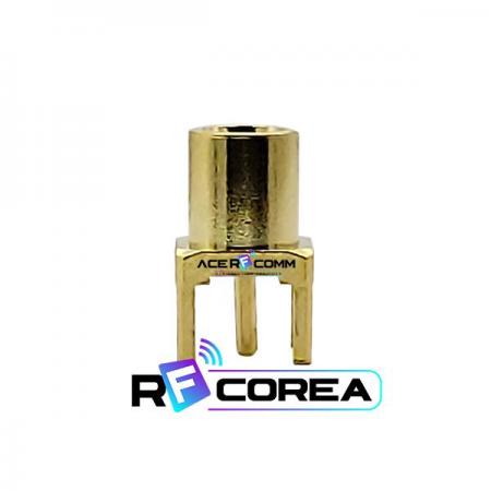 디바이스마트,커넥터/PCB > RF커넥터/케이블 > MCX 커넥터,알에프코리아,CON. MCX (F) 4R PCB,최대 6GHz의 주파수로 작동하는 빠른 잠금(Snap-on coupling) 방식의 소형 커넥터, PCB 에 수직으로 장착되는 커넥터