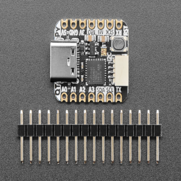 디바이스마트,MCU보드/전자키트 > 프로세서/개발보드 > ARM > Cortex-M0+,Adafruit,QT Py - SAMD21 Dev Board with STEMMA QT [ada-4600],ATSAMD21E18 32비트 Cortex M0+ -48MHz 32비트 프로세서 / Flash 256KB , RAM 32KB / C타입 커넥터 / GPIO 핀 11개 / Seeed Xiao와 동일한 사이즈, 폼팩터, 핀아웃
