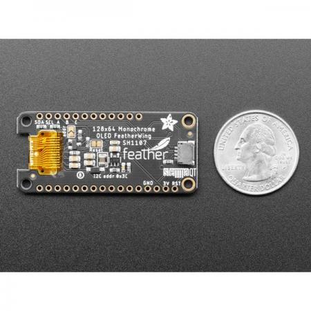 디바이스마트,MCU보드/전자키트 > 디스플레이 > LCD/OLED,Adafruit,FeatherWing 128x64 OLED Add-on For Feather - STEMMA QT/Qwiic [ada-4650],128x64 백색 OLED / 버튼 3개 / 1.3인치 / I2C