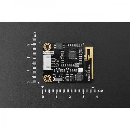 디바이스마트,MCU보드/전자키트 > 통신/네트워크 > 와이파이,DFROBOT,Gravity: 와이파이 IoT 모듈 (WiFi IoT Module) [TEL0126],Arduino IDE, MakeCode, Easy IoT, ThingSpeak 플랫폼 지원 / 마이크로비트, 아두이노, STM32에서 사용 가능 / UART 및 I2C 통신 / 3.3V~5.5V / IEEE802.11b/g/n / 2.4GHz