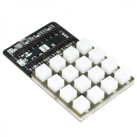 디바이스마트,MCU보드/전자키트 > 버튼/스위치/제어/RTC > 버튼/스위치/조이스틱,Pimoroni,Pico RGB Keypad Base [PIM551],라즈베리파이 Pico 호환 RGB 키패드 / 전도성 버튼 / 16 x APA102 주소 지정 가능 / 60mm x 101mm x 16mm /  C, C++, Python 프로그래밍 가능