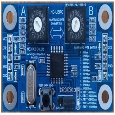 디바이스마트,MCU보드/전자키트 > 통신/네트워크 > 기타 네트워크/통신,네오틱스,시리얼(UART) 데이터 스피드(Baud rate) 컨버터 모듈 (NC-UBRC),55mm X 30mm / 입력전압 : DC 5V (DC 3V~5V) / 소모전류 : 7mA 전후