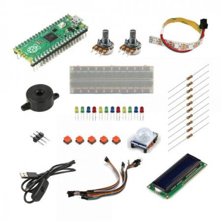 디바이스마트,오픈소스/코딩교육 > 라즈베리파이 > 라즈베리파이 교육용키트,ArduCAM,라즈베리파이 피코(Raspberry Pi Pico) 스타터 키트 [KB0005],라즈베리파이 피코 스타터 키트 / 브레드보드+LED+점퍼와이어+모션 센서 디스플레이 등 사용을 위한 기본 구성