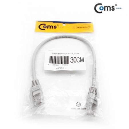 디바이스마트,케이블/전선 > PC/네트워크/통신 케이블 > 랜(LAN) 케이블 > CAT.6 랜케이블,Coms,FTP CAT6 기가 랜 케이블 Direct 30CM [C3906],Gigabit용 랜케이블 / 길이 : 30cm / 최대속도 1Gbps = 1,000Mbps 지원