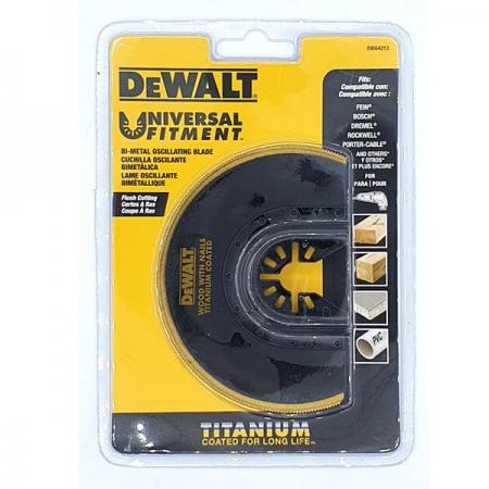 디바이스마트,수공구/전자공구/전동공구 > 전동/엔진공구 > 절단공구 > 만능커터날,디월트,멀티커터날 반원형 목재용 DWA4213,티타늄 코팅 목재 진동 절단 / 못박힌 목재 / 100mm 23t BiM+Ti / 원산지 중국