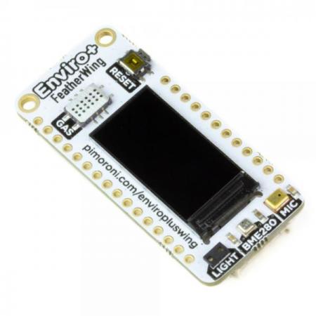 디바이스마트,MCU보드/전자키트 > 센서모듈 > 온도/습도 > 온습도겸용,Pimoroni,Enviro+ FeatherWing [PIM502],날씨,조명,소음 공해 및 대기 질 모니터링 센서 보드 / Adafruit의 저전력 Feather 보드 제품 군용 / BME280 날씨 센서로 온도, 압력 및 습도를 측정 /  LTR-559 조명 및 근접 센서로 조명 수준을 측정