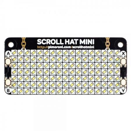 디바이스마트,오픈소스/코딩교육 > 라즈베리파이 > 라즈베리파이 확장보드/HAT,Pimoroni,Scroll HAT Mini [PIM491],밝기 제어 기능이 있는 흰색 LED의 17x7 매트릭스 / Raspberry Pi 용으로 제작 된 4개 버튼 / 스크롤링 메시지, 애니메이션 작업용 / 완전 조립 (납땜 불필요) / 치수 : 65x30x10mm