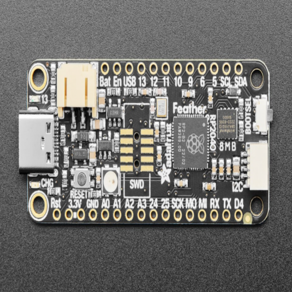 디바이스마트,오픈소스/코딩교육 > 파이썬/IoT 개발 보드 > RP2040/RP2350,Adafruit,Black Adafruit Feather RP2040 [ada-4884],Adafruit Feather RP2040 / M4 (SAMD51)의 클럭 속도와 M0 (SAMD21)과 동일한 2 개의 코어를 가진 강력한 칩 / 깃털처럼 가벼운 무게 (5g) / 외부 QSPI 플래시 칩 메모리 지원
