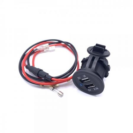 디바이스마트,사무/생활/서적 > 차량/생활/IOT > 오토바이/전동부품 > 오토바이 용품,SMG,자동차 오토바이 듀얼 USB 충전 (60cm 케이블 포함) [SZH-JA011],12V 24V 겸용 / 자동차/ 오토바이 / 전동 킥보드 / 전기 자전거등에  사용하는 USB 충전기 (60cm 케이블 포함)