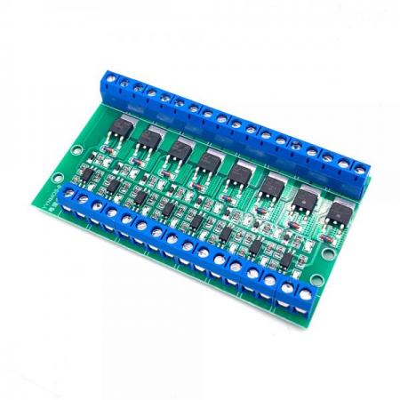디바이스마트,MCU보드/전자키트 > 버튼/스위치/제어/RTC > 모터/모터컨트롤,SZH,Mosfet GPIO 보드 8채널 YYNMOS-8 [SZH-YY013],8채널 AF60N03 MOSFET 모듈 / 36V, 5A까지 제어 가능 / 모터, LED 단방향 제어가능 / 릴레이 대용