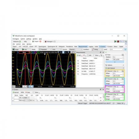 디바이스마트,MCU보드/전자키트 > 개발용 장비 > 아날라이저,Digilent,Analog Discovery Pro 3450 with BNC Probes 471-040,471-040 / 최대 0.5GS / s에서 14 비트 해상도의 4 채널 (ADP3450) 아날로그 입력 제공 / 디지털 전원 공급 장치, 디지털 출력, 2 채널 임의 파형 발생기 및 2 개의 전용 외부 트리거가 포함 /  WaveForms를 통해 혼합 신호 시스템을 분석 할 수 있는 12 개의 계측기와 함께 제공 / BNC 프로브 포함