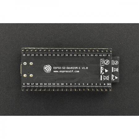 디바이스마트,MCU보드/전자키트 > 통신/네트워크 > 와이파이,DFROBOT,ESP32-S2-DevKitM-1 Development Board [DFR0813],ESP32-S2-DevKitM-1은 ESP32-S2-MINI-1 모듈이 장착 된 보급형 개발 보드 / ESP32-S2-MINI-1은 ESP32-S2FH4 칩을 통합 한 일반 Wi-Fi MCU 모듈 / 작동 전압 / 전력 공급 : 3.0 ~ 3.6V