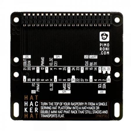 디바이스마트,오픈소스/코딩교육 > 라즈베리파이 > 라즈베리파이 확장보드/HAT,Pimoroni,HAT Hacker HAT [PIM511],여러 미니 HAT를 하나의 Pi에 연결하기위한  프로토 타이핑 보드 / Pi에 GPIO 핀 두 세트를 제공 / 프로토 타이핑, 디버깅 또는 미니 HAT를 다른 회로에 연결하는 데 유용 /납땜 불필요