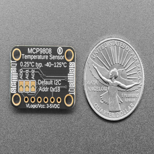 디바이스마트,MCU보드/전자키트 > 센서모듈 > 온도/습도 > 온도센서,Adafruit,Adafruit MCP9808 High Accuracy I2C Temperature Sensor Breakout - STEMMA QT / Qwiic [ada-5027],고정밀 I2C 디지털 온도 센서 브레이크 아웃 / 전압 범위 : 2.7V ~ 5.5V / 간단한 I2C 제어