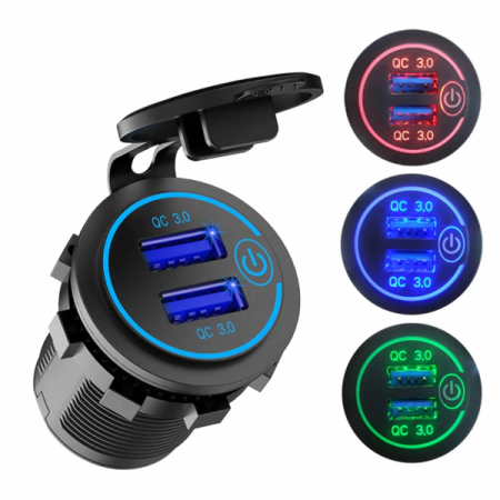 디바이스마트,사무/생활/서적 > 차량/생활/IOT > 차량내부용품 > 차량용 충전기,SMG,QC3.0 듀얼 소켓 [SZH-CGS001],차량용 시거잭 듀얼 USB 소켓 3.0 / 2포트 / QC3.0 / 색상 : 검정 / LED 색상 : 그린 / 고속충전 지원 / 케이블 길이 : 60cm(10A fuse) / 재질 : 알루미늄 합금