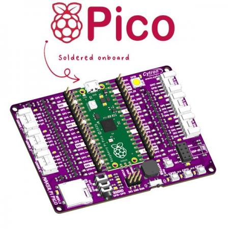 디바이스마트,오픈소스/코딩교육 > 라즈베리파이 > 라즈베리파이 확장보드/HAT,Cytron,Maker Pi Pico: Simplifying Raspberry Pi Pico for Beginners [MAKER-PI-PICO],초보자를 위한 Maker Pi Pico / 라즈베리파이 피코 포함 / 사전 납땜 / STEM 및 로봇 프로젝트용 보드