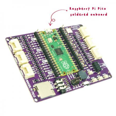디바이스마트,오픈소스/코딩교육 > 라즈베리파이 > 라즈베리파이 확장보드/HAT,Cytron,Maker Pi Pico: Simplifying Raspberry Pi Pico for Beginners [MAKER-PI-PICO],초보자를 위한 Maker Pi Pico / 라즈베리파이 피코 포함 / 사전 납땜 / STEM 및 로봇 프로젝트용 보드