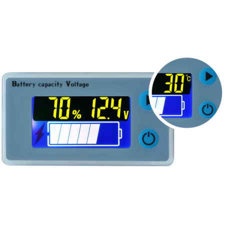 디바이스마트,MCU보드/전자키트 > 전원/신호/저장/응용 > 메타/측정기,SMG,배터리 전압 온도 표시기 [SZH-BCV003],배터리 상태 표시기 /  input : DC 8V-100V / 크기 : 61.5mm*33.5mm*13.5mm(w*h*d) / 케이블 길이 : 140cm(±5)