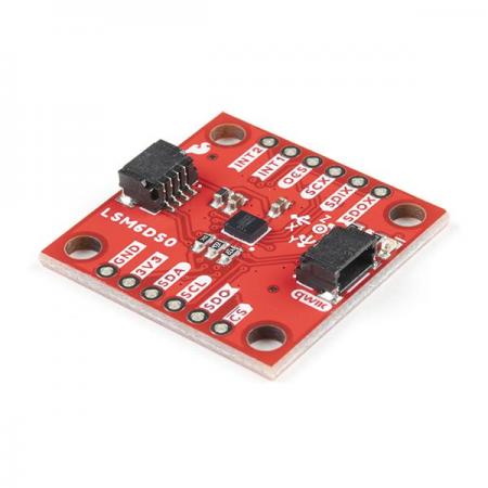 디바이스마트,MCU보드/전자키트 > 센서모듈 > 가속도/자이로/지자기센서 > 통합 6축,SparkFun,SparkFun 6 Degrees of Freedom Breakout - LSM6DSO (Qwiic) [SEN-18020],가속도계 및 자이로 스코프 센서 / 최대 6.66kHz 인식 / 측정범위 : ± 2 / ± 4 / ± 8 / ± 16g