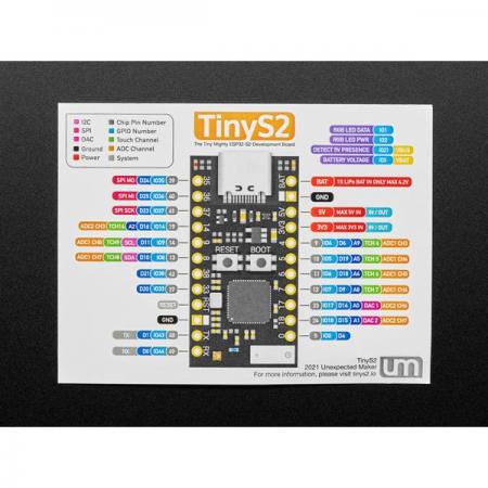 디바이스마트,오픈소스/코딩교육 > 아두이노 > 아두이노 통신모듈,Adafruit,TinyS2 - TinyPICO ESP32-S2 Development Board [ada-5029],TinyPICO 형식의  ESP32-S2 개발 보드 / 저전력 2.4GHz Wi-Fi SoC 솔루션 / Time of Flight 거리 측정 내장