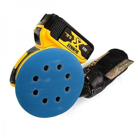 디바이스마트,수공구/전자공구/전동공구 > 작업공구 > 철물/연마공구류 > 페파류(사포)/연마패드,디어포스,디어포스 원형사포 벨크로 5인치 8홀 100방,5인치 125mm 8홀(홀지름5mm) 원형사포 100방 / 벨크로타입 (찍찍이) / 일반 종이사포와 달리 수명이 길고 털어서 재 사용이 가능 / 개당 가격이며, 1박스는 100개 입니다.