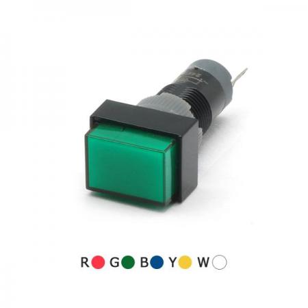 디바이스마트,스위치/부저/전기부품 > 산업용 스위치/제어 기기 > 제어/안전 스위치 > 기타 스위치,KACON,12파이 조광형 표시등 스위치 K12-190 (직사각형),12∅ / PL / 직사각형 / 6,12,24VDC / Red / Green / Yellow / White / Blue 선택가능