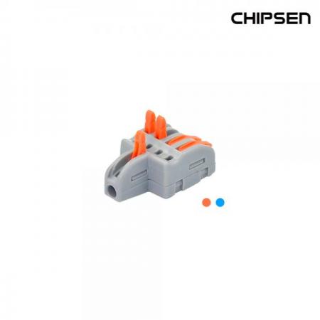 디바이스마트,케이블/전선 > 무탈피/탈피 커넥터 > 탈피 커넥터,(주)칩센,레버형커넥터(조립식 구분확장) PCT-1-4,"1:4 레버 조립식 구분 확장, 1:4연결, 정격전압 250V, 정격전류 32A, 전선규격 (0.08~2.5(4.0)mm2/28~14(12)AWG), Size(W24.0 x D40.2 x H14.10mm)"