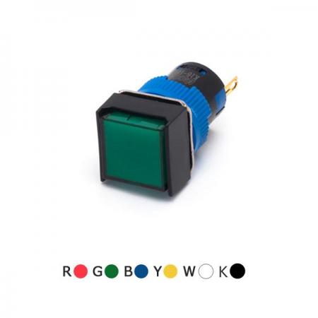 디바이스마트,스위치/부저/전기부품 > 산업용 스위치/제어 기기 > 제어/안전 스위치 > 기타 스위치,KACON,16파이 조광형 표시등 스위치 K16-180 (정사각형),16∅ / PL / 정사각형 / 6, 12, 24VDC, 220VAC 선택 / Red / Green / Yellow / White / Blue / Black 선택