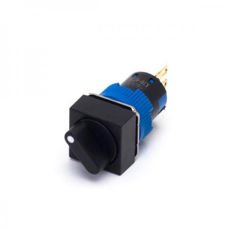 디바이스마트,스위치/부저/전기부품 > 산업용 스위치/제어 기기 > 제어/안전 스위치 > 셀렉터 스위치(22파이 이하),KACON,16파이 비조광형 2단 셀렉터 흑색 K16-421K (정사각형),16∅ / 2단 / 정사각형 / 1A1B / 흑색