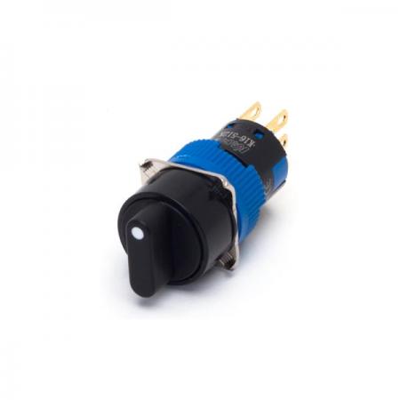 디바이스마트,스위치/부저/전기부품 > 산업용 스위치/제어 기기 > 제어/안전 스위치 > 셀렉터 스위치(22파이 이하),KACON,16파이 비조광형 3단 셀렉터 흑색 K16-512K (원형),16∅ / 3단 / 원형 / 2A2B / 흑색